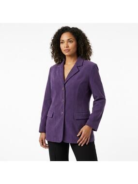 R&K ORIGINAL WOMAN Purple Blazer Stretch Jacket Women Corduroy Size 22